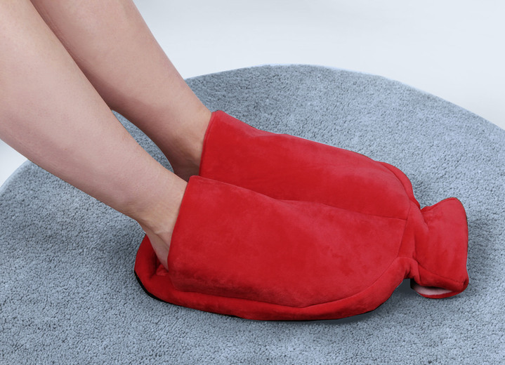 Warmte & ontspanning - Vital Comfort voetwarmwaterkruik met zachte fleece hoes, in Farbe ROOD Ansicht 1