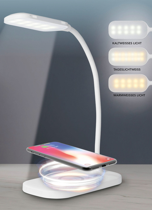 - Moderne LED-tafellamp, in Farbe WIT Ansicht 1