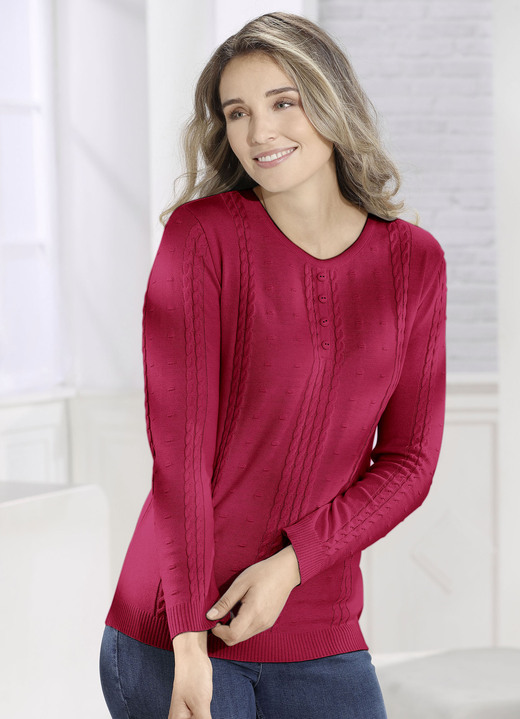 Basics - Fijngebreide trui Basics - Fijngebreide trui, in Größe 038 bis 054, in Farbe ROOD