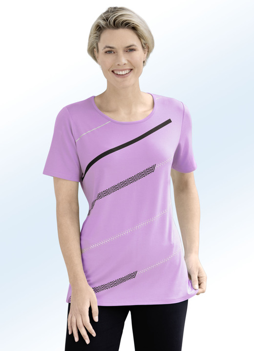 Shirts - Shirt met contrastprint in 2 kleuren, in Größe 038 bis 054, in Farbe LILA Ansicht 1