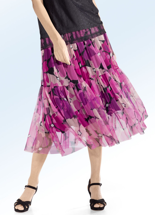 - Rok met felgekleurde inkjetprint, in Größe 017 bis 050, in Farbe PINK-MEERKLEURIG Ansicht 1