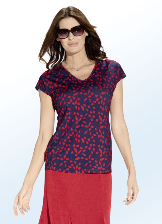 - Shirt met wijd gesneden schouders, in Größe 038 bis 052, in Farbe NAVY-ROOD Ansicht 1