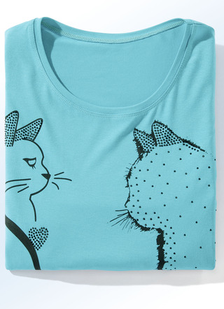 Shirt met contrastprint in 2 kleuren