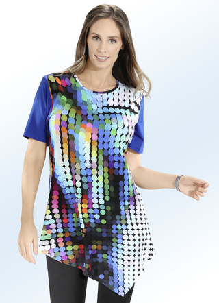 Longshirt met punten aan de zoom