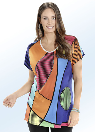 Lang shirt met rand bij de halslijn