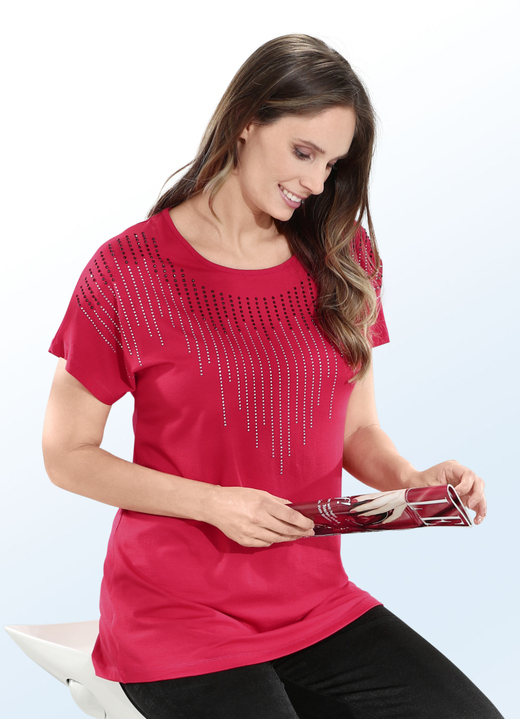 - Charmant lang shirt met overlappende schouders, in Farbe ROOD