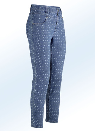 Jeans met trendy stippendesign