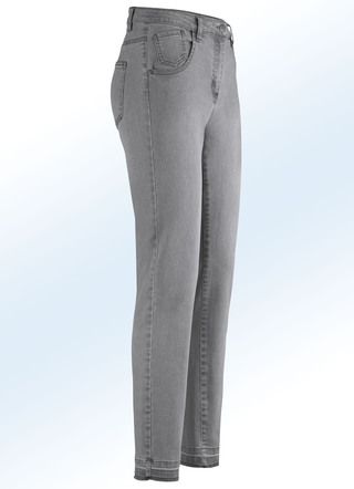 Enkellange jeans met modieuze gekleurde zomen