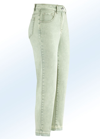 Jeans in 7/8-lengte met modieuze gekleurde zomen