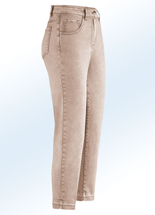 Jeans in 7/8-lengte met modieuze gekleurde zomen