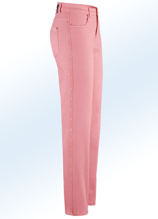 Edele jeans met decoratieve band en strass-steentjes