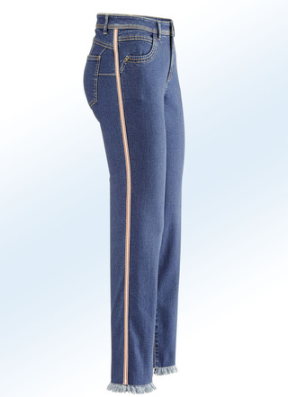 Jeans met modieuze sierband