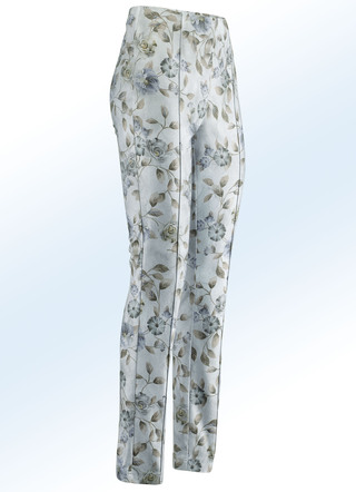 Broek met harmonieus bloemendessin