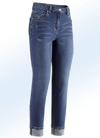 Elegante jeans in 7/8-lengte met mooie strass-versiering