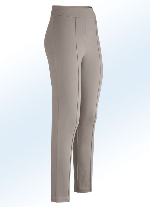 Broeken met elastische band - Soft-stretch-broek, in Größe 017 bis 052, in Farbe TAUPE Ansicht 1