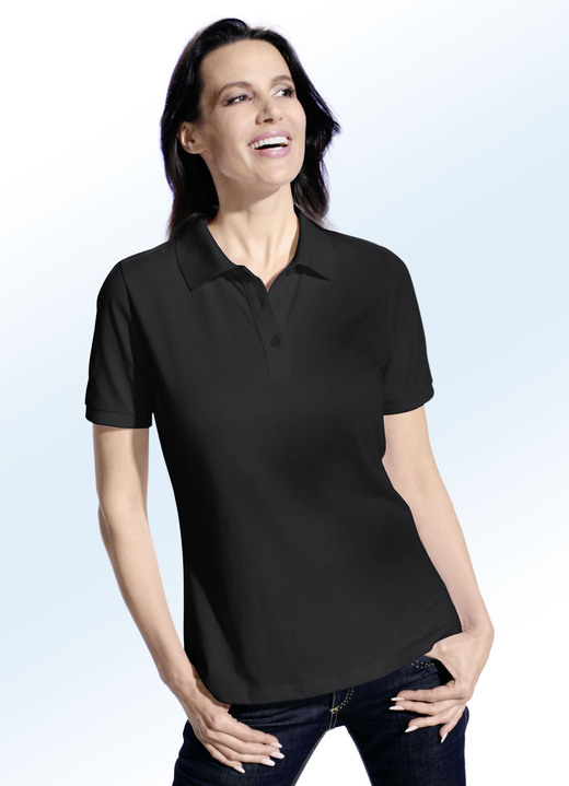 Shirts - Combinatie sterke twee-pack poloshirts, in Größe 034 bis 052, in Farbe ZWART + WIT