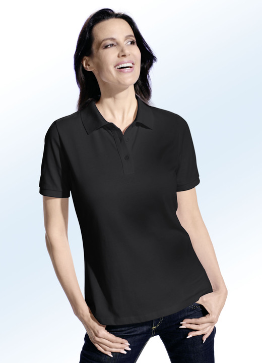 - Combinatie sterke twee-pack poloshirts, in Größe 034 bis 048, in Farbe ZWART + WIT