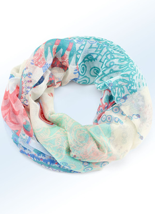 Loop sjaal met ornamenten en een fantasie design