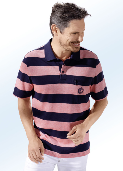 Shirts - Poloshirt in 2 kleuren, in Größe 046 bis 062, in Farbe KORAAL-MARINE Ansicht 1