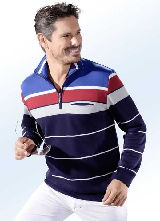 Sweatshirts - Sweatshirt met borstzak, in Größe 046 bis 062, in Farbe MARINE-KONINGSBLAUW