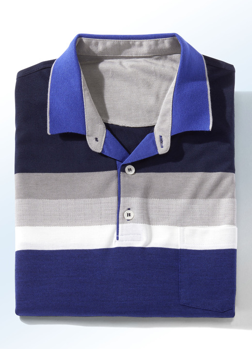 Shirts - Poloshirt in 3 kleuren, in Größe 046 bis 062, in Farbe KONINGSBLAUW-MARINE Ansicht 1