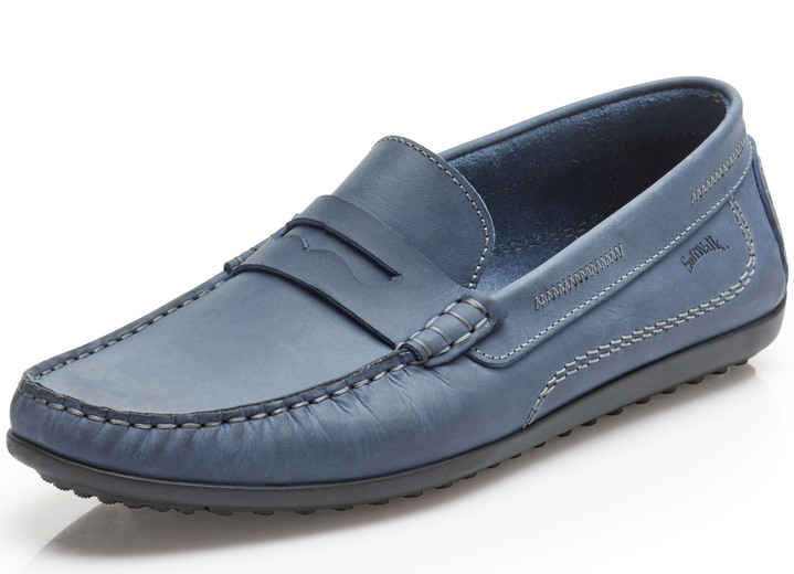 - Mocassinpantoffels met leren binnenzool, in Größe 040 bis 046, in Farbe JEANS