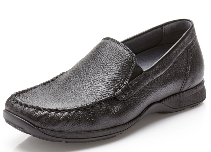 - Waldläufer mocassinpantoffels met elastische zijkanten, in Größe 10 bis 9 1/2, in Farbe ZWART Ansicht 1