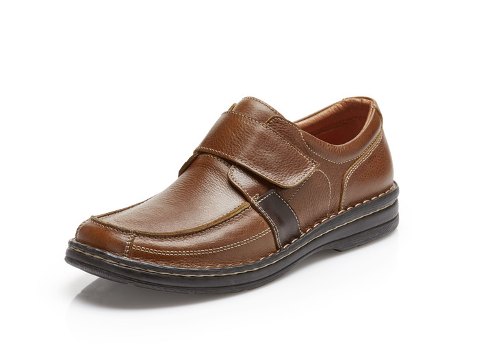 Instappers & veterschoenen - GINO GALANTE, klassieke herenpantoffels, met uitneembaar voetbed, in Größe 040 bis 047, in Farbe COGNAC Ansicht 1