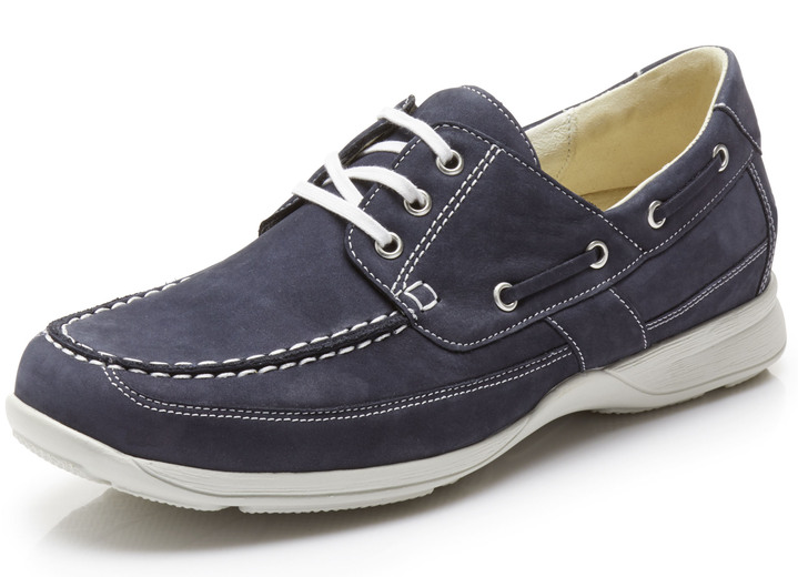- Waldläufer veterschoen met contrasterende biezen, in Größe 10 bis 9 1/2, in Farbe BLAUW Ansicht 1