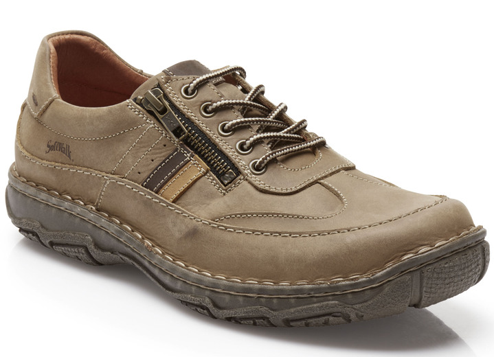 Instappers & veterschoenen - Veterschoen met contrasterende biezen, in Größe 040 bis 047, in Farbe NATUURBRUIN Ansicht 1