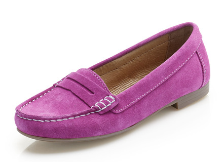 Mocassinpantoffels met leren voering