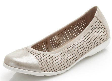Caprice, zomerse damesballerina's, breedte G, met elastische band