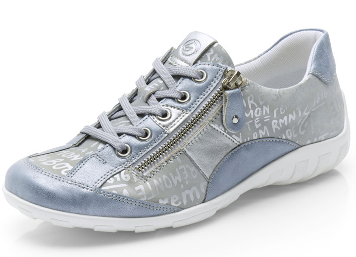 Remonte - Remonte sneakers met bedrukte biezen, in Größe 036 bis 043, in Farbe LICHTBLAUW-ZILVER Ansicht 1
