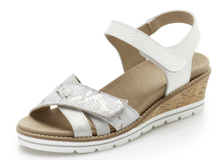Sandalen & slippers - Sandalen met klittenband, in Farbe WIT-LICHTGRIJS Ansicht 1