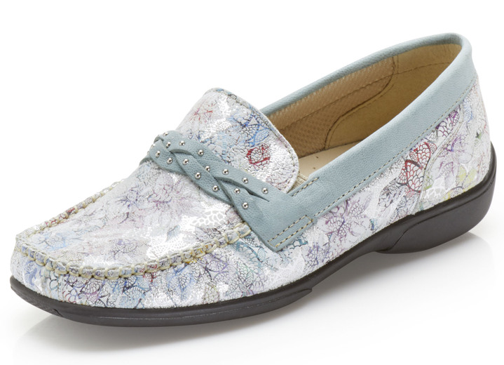 - Loafers met bloemenprint, in Größe 036 bis 042, in Farbe MINT Ansicht 1