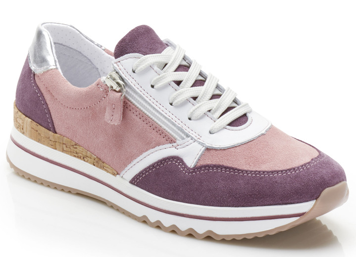 - Sneakers met witte biesjes, in Größe 037 bis 042, in Farbe AUBERGINE-ROZE Ansicht 1