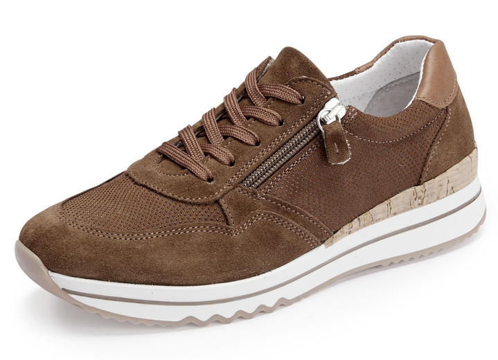 Instappers & veterschoenen - ELENA EDEN sneakers met vetersluiting en ritssluiting aan de zijkant, in Größe 036 bis 042, in Farbe COGNAC Ansicht 1