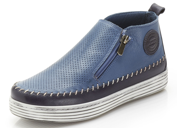 Laarzen & laarsjes - Gemini laarsje met decoratieve perforatie, in Größe 036 bis 042, in Farbe JEANS Ansicht 1