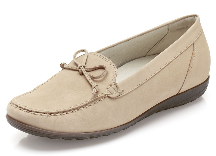 - Waldläufer Slipper mit Zierschleife, in Größe 3 1/2 bis 8, in Farbe SAND Ansicht 1