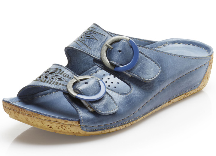 - Gemini muiltjes met verstelbare gespen, in Größe 036 bis 042, in Farbe JEANS