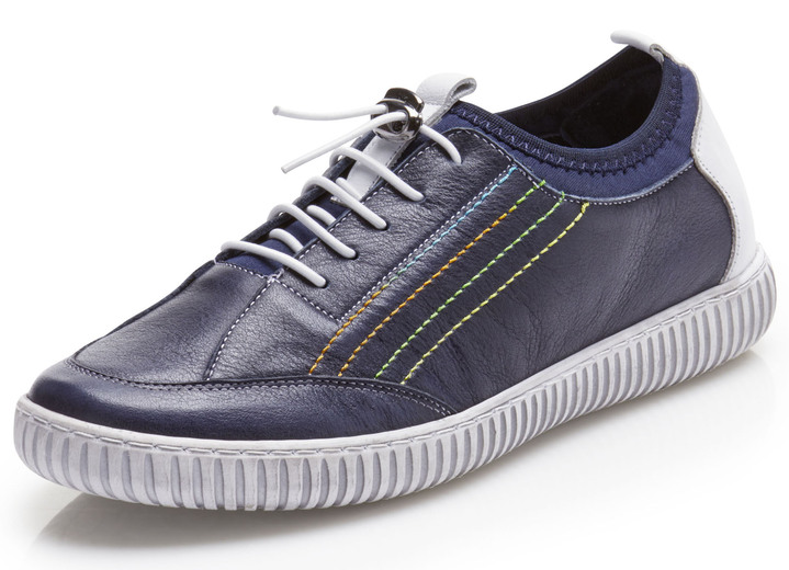 Instappers & veterschoenen - Gemini sneakers met elastisch textielmateriaal, in Größe 036 bis 042, in Farbe MARINE Ansicht 1