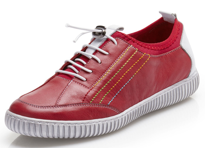 Instappers & veterschoenen - Gemini sneakers met elastisch textielmateriaal, in Größe 036 bis 042, in Farbe ROOD Ansicht 1