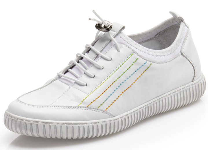 Instappers & veterschoenen - Gemini sneakers met elastisch textielmateriaal, in Größe 036 bis 042, in Farbe WIT Ansicht 1