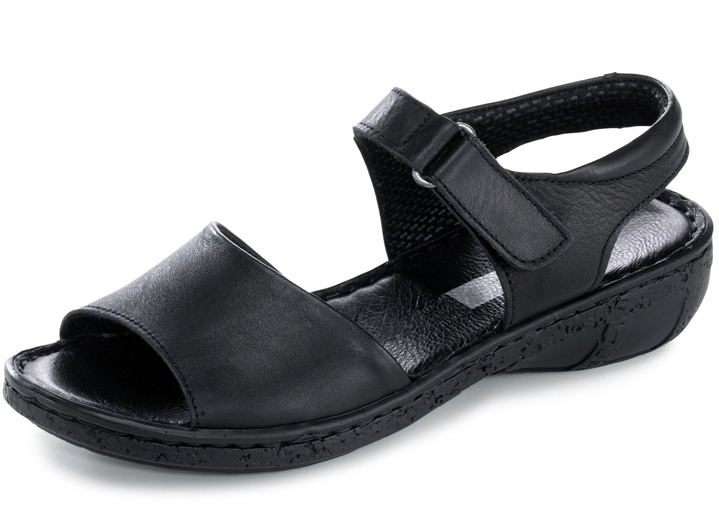 Sandalen & slippers - ELENA EDEN sandaal met verstelbare klittenbandsluiting, in Größe 035 bis 042, in Farbe ZWART Ansicht 1