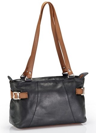 Laurina tas met cognac bruine bies