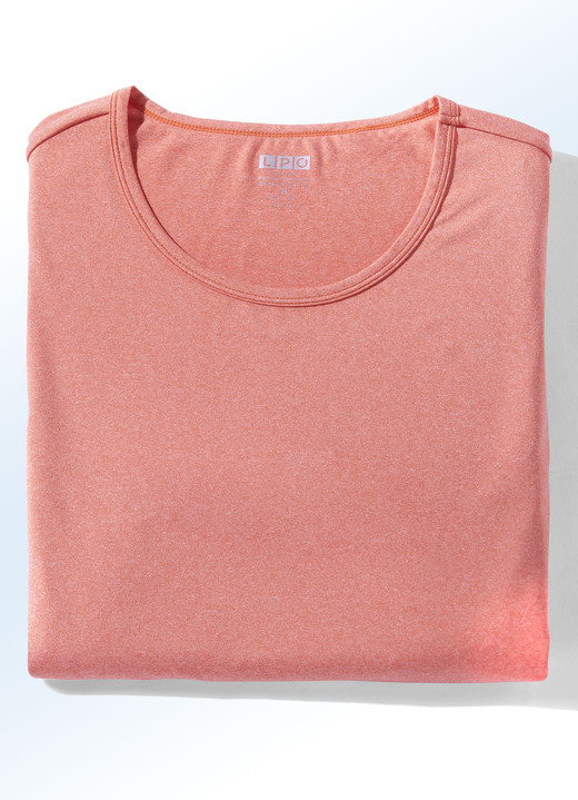 Homewear & vrijetijdsmode - Gemêleerd functioneel shirt van “LPO” in 3 kleuren, in Größe 036 bis 050, in Farbe ABRIKOOS Ansicht 1