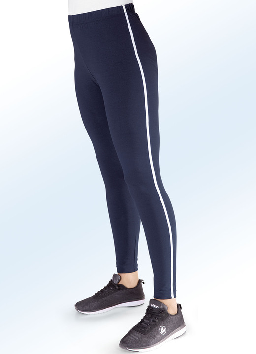 - Legging van “Delena” in 3 kleuren, in Größe 036 bis 052, in Farbe MARINE-WIT