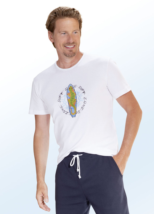 Sport- & vrijetijdschoenen - Overhemd met motiefprint, in Größe 048 bis 062, in Farbe WIT Ansicht 1