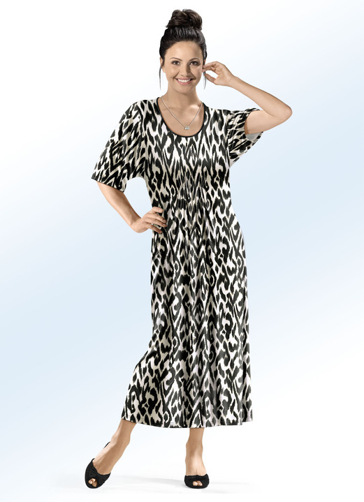- Kaftan met briljant gekleurde inkjetprint, in Größe 038 bis 062, in Farbe ZWART-GRIJS