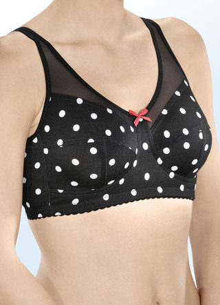 Zwarte beha met wit stippendessin